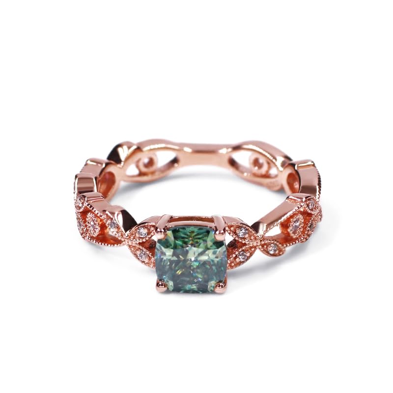 Warm Fortune Moissanite Engagement Ring for Women, Petite Twisted Vine Elegance, 0.5/1.0ct DE VVS, 18K White Gold Plated Anniversary & Promise Ring, Gift for Her, Size 6.5