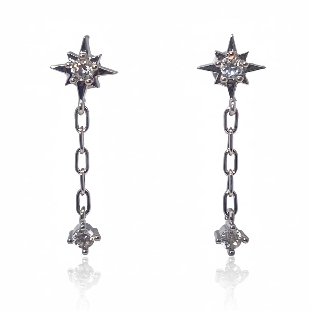 Warm Fortune Cubic Zirconia Drop Earrings for Women,925 Sterling Silver with 18K Gold Plated Hypoallergenic