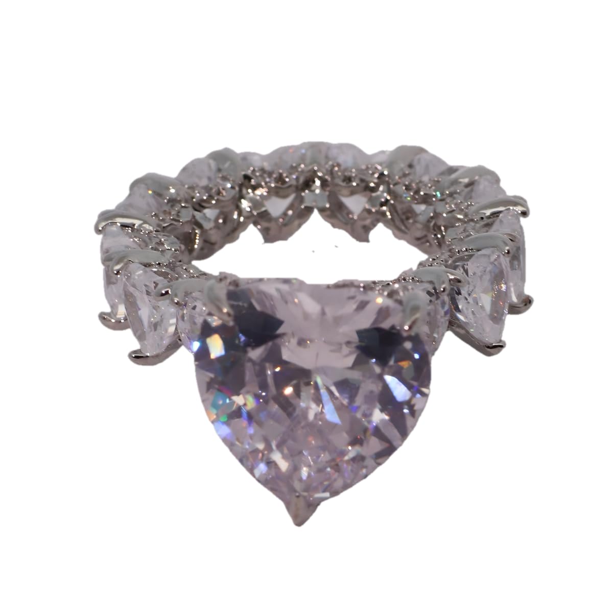 Warm Fortune Gold Plated Cubic Zirconia Band Ring, Hip Hop Street Style For Man or Women Fashion Jewelry