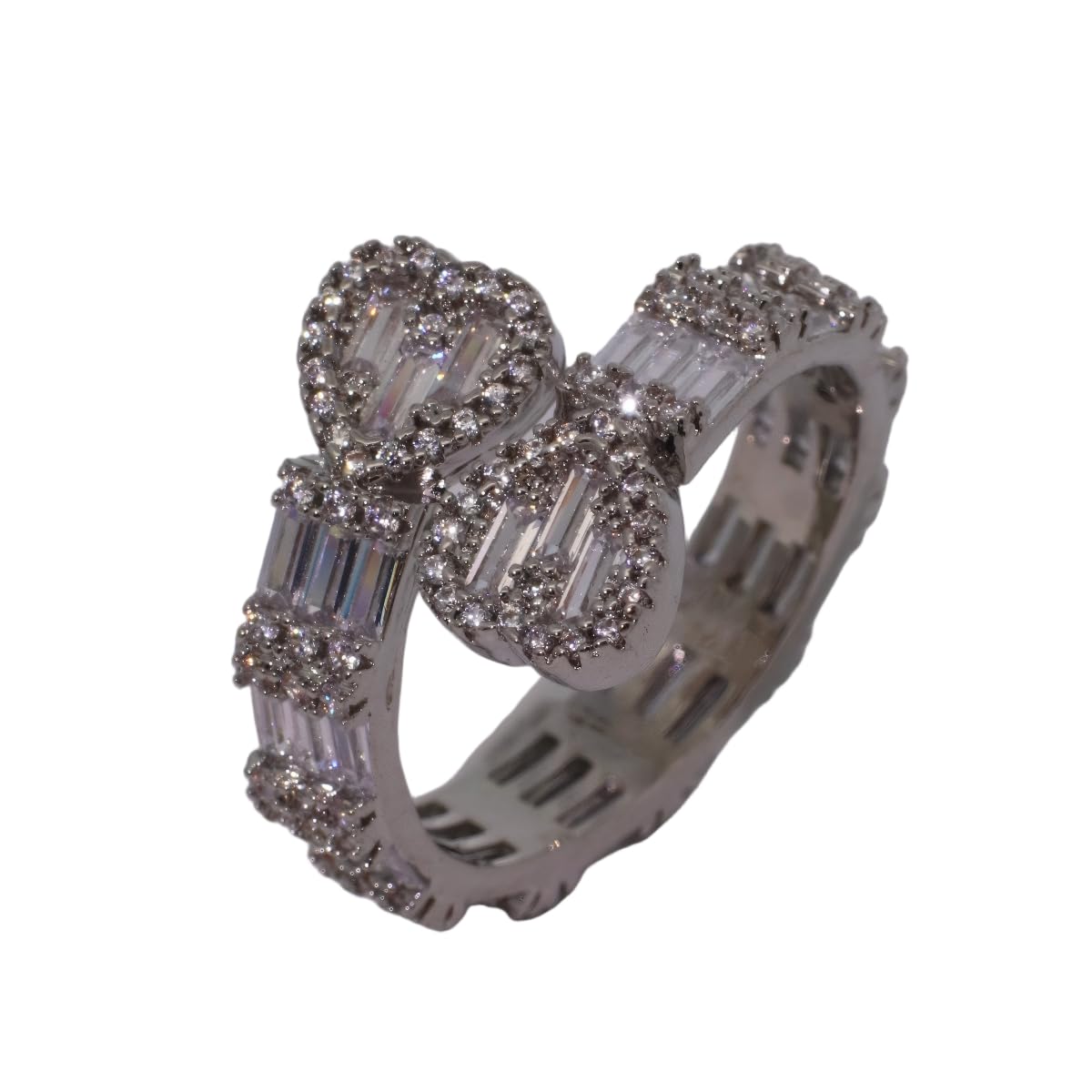 Warm Fortune Gold Plated Cubic Zirconia Band Ring, Hip Hop Street Style For Man or Women Fashion Jewelry