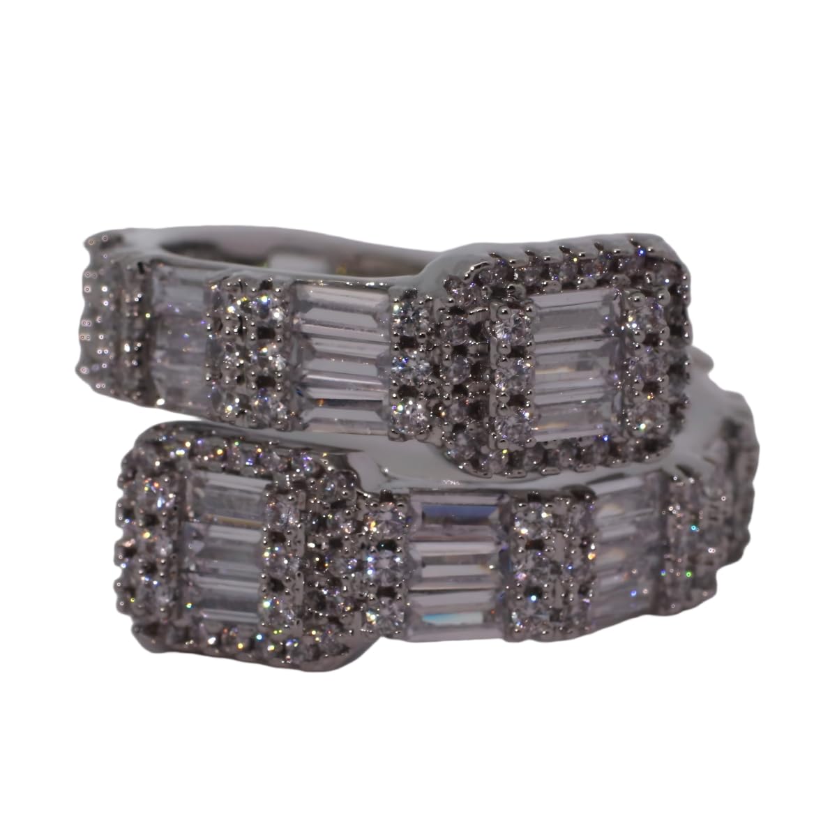 Warm Fortune Gold Plated Cubic Zirconia Band Ring, Hip Hop Street Style For Man or Women Fashion Jewelry