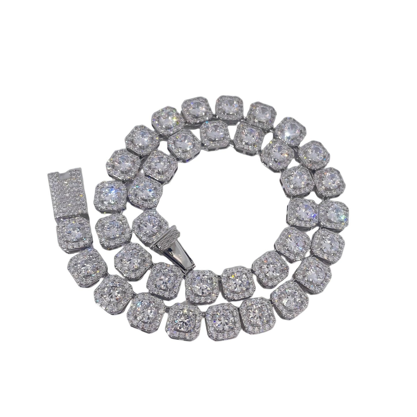 Warm Fortune Tennis Chain Necklace for Women Men,Iced Out Gold Plated Cubic Zirconia,16inch Chain,Hip Hop Street Style Fashion Jewelry