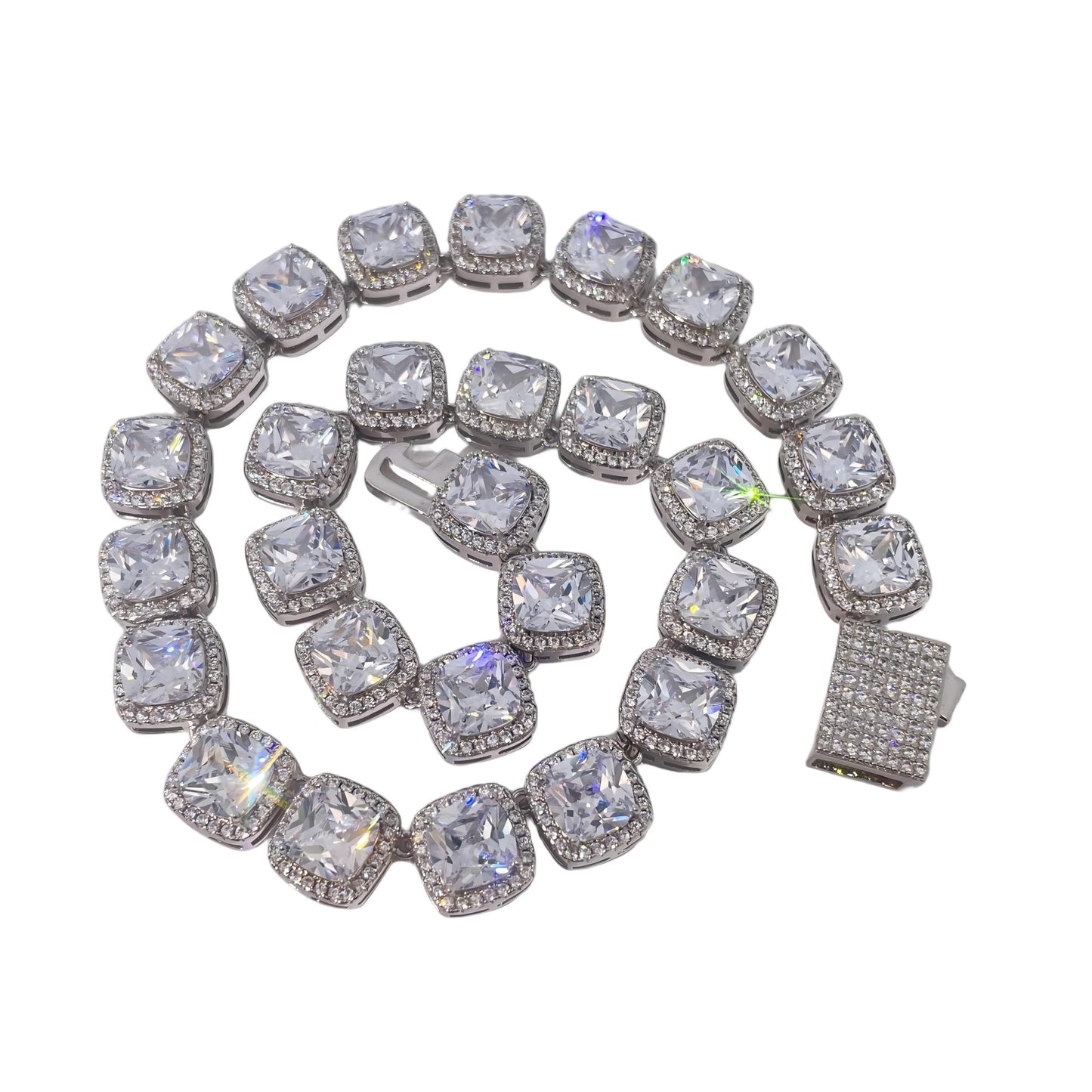 Warm Fortune Tennis Chain Necklace for Women Men,Iced Out Gold Plated Cubic Zirconia,18inch Chain,Hip Hop Street Style Fashion Jewelry