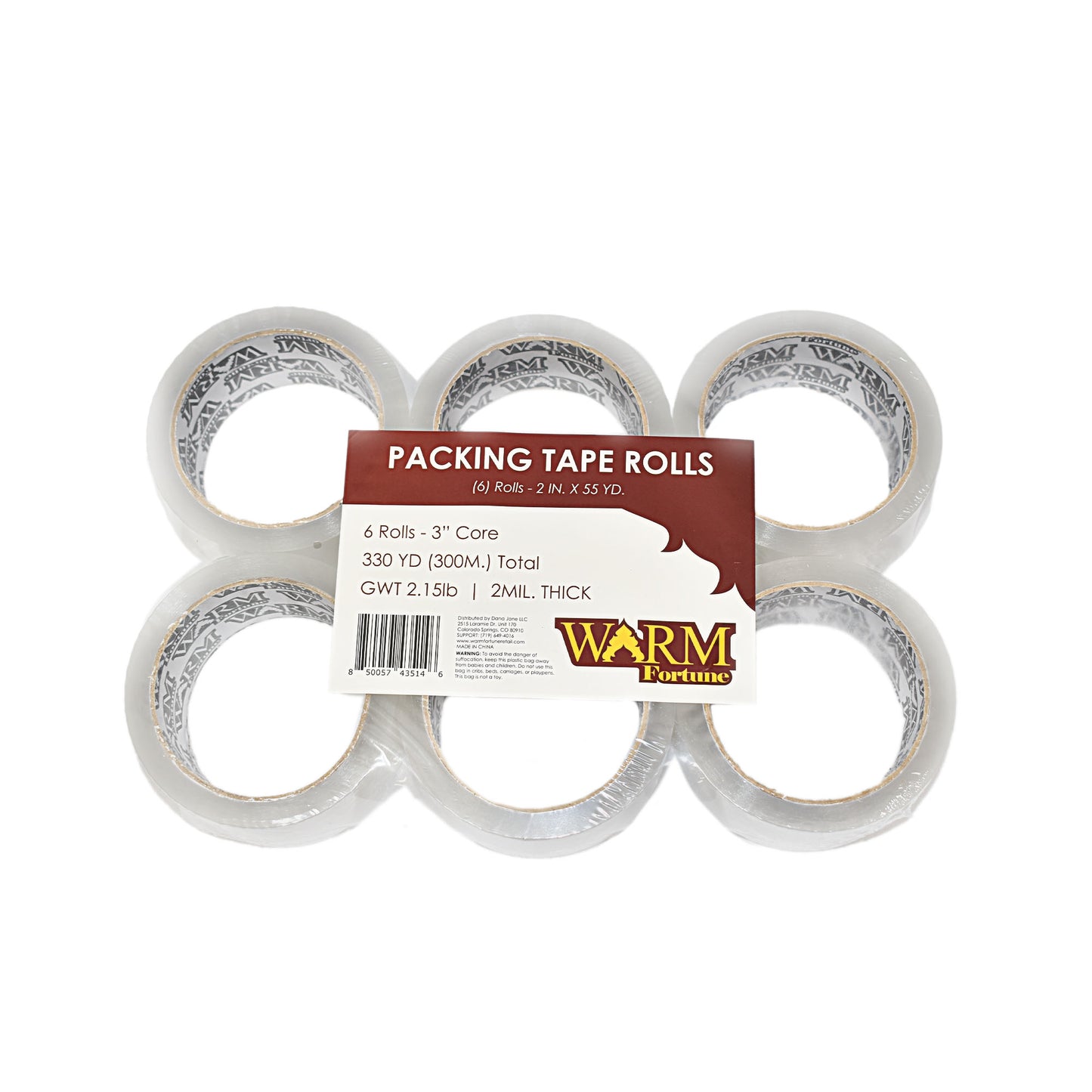 Carton Sealing Packing Tape, Set of 6