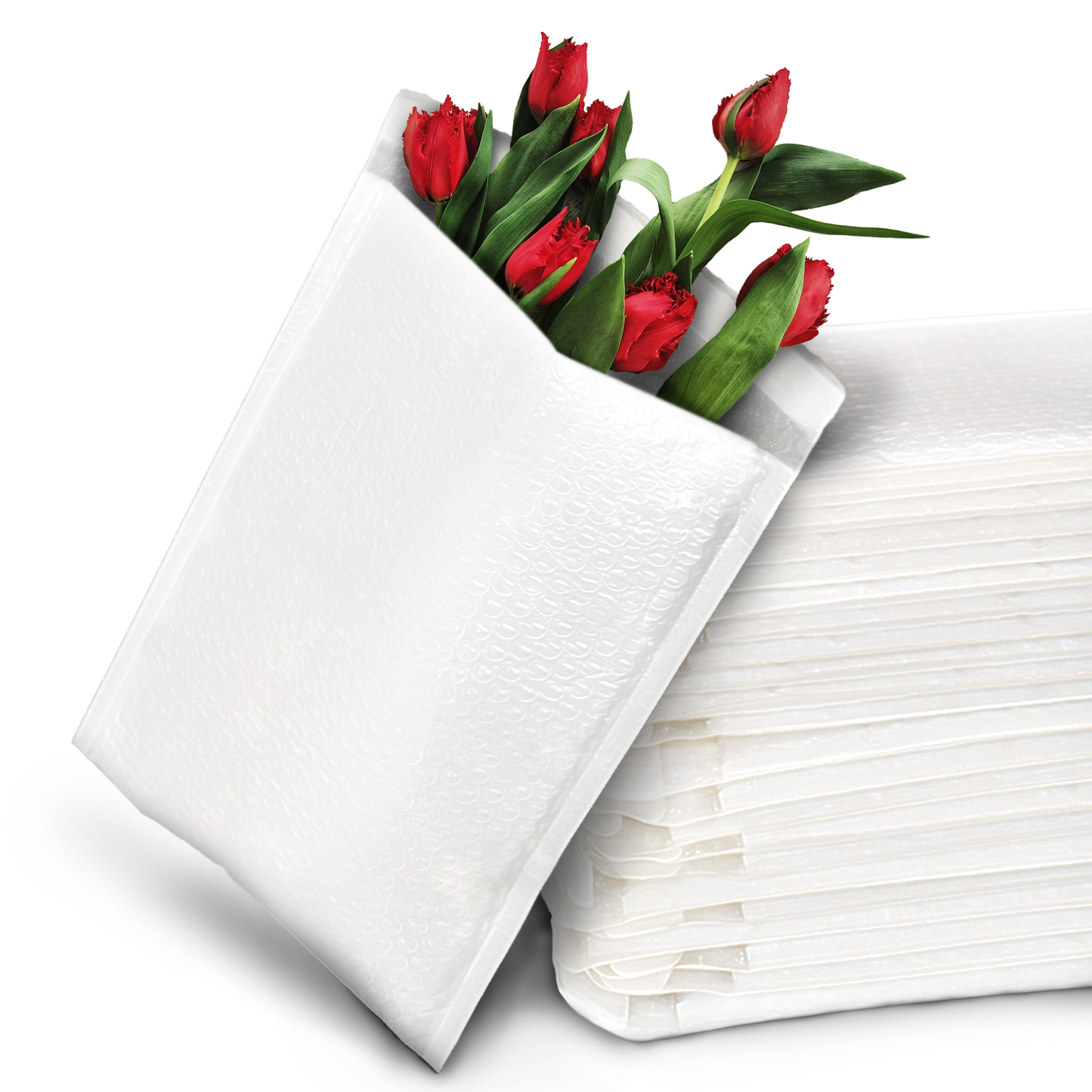 Bubble Poly Mailer, 8”x12” (White/Gray)