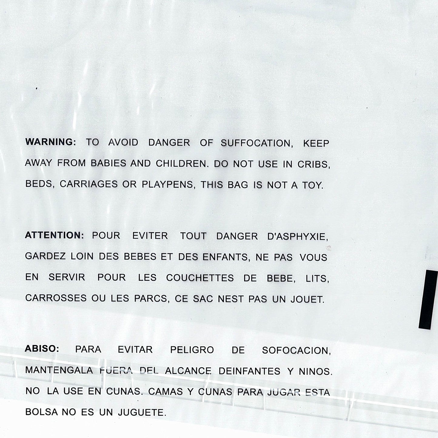 10 Pack 14"x20" Clear Poly Bag, Sets of 100; Self-Sealing Suffocation Warning Mailer Bags