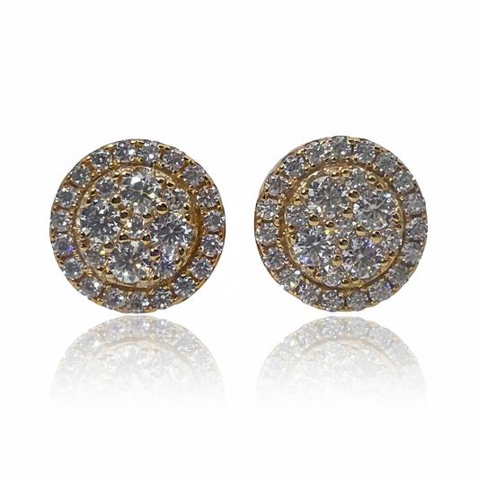 Warm Fortune Cubic Zirconia Stud Earrings for Women, 925 Sterling Silver with 18K Gold Plated Hypoallergenic