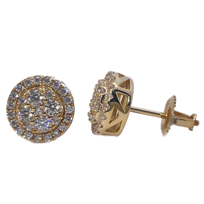 Warm Fortune Cubic Zirconia Stud Earrings for Women, 925 Sterling Silver with 18K Gold Plated Hypoallergenic