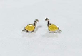 Warm Fortune 18K Gold Plated Dinosaur Oval Cubic Zirconia Stud Earrings for Women Hypoallergenic - Valentine's Day, Mother's Day, Birthday Gift for Her