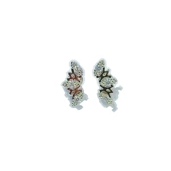 Warm Fortune 18K White Gold Plated Leaf Vine Cubic Zirconia Drop Earrings for Women Hypoallergenic Sparkly CZ Leaf Earrings - Valentine's Day, Mother's Day, Birthday Gift for Her