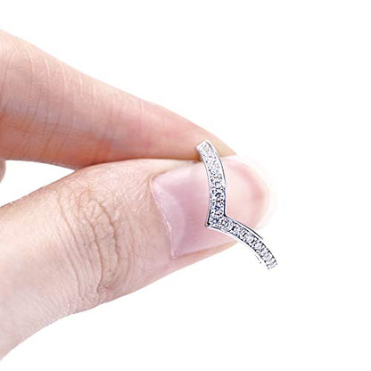 Warm Fortune Moissanite Engagement Ring for Women, Petite Twisted Vine Elegance, 0.5/1.0ct DE VVS, 18K White Gold Plated Anniversary & Promise Ring, Gift for Her, Size 6.5