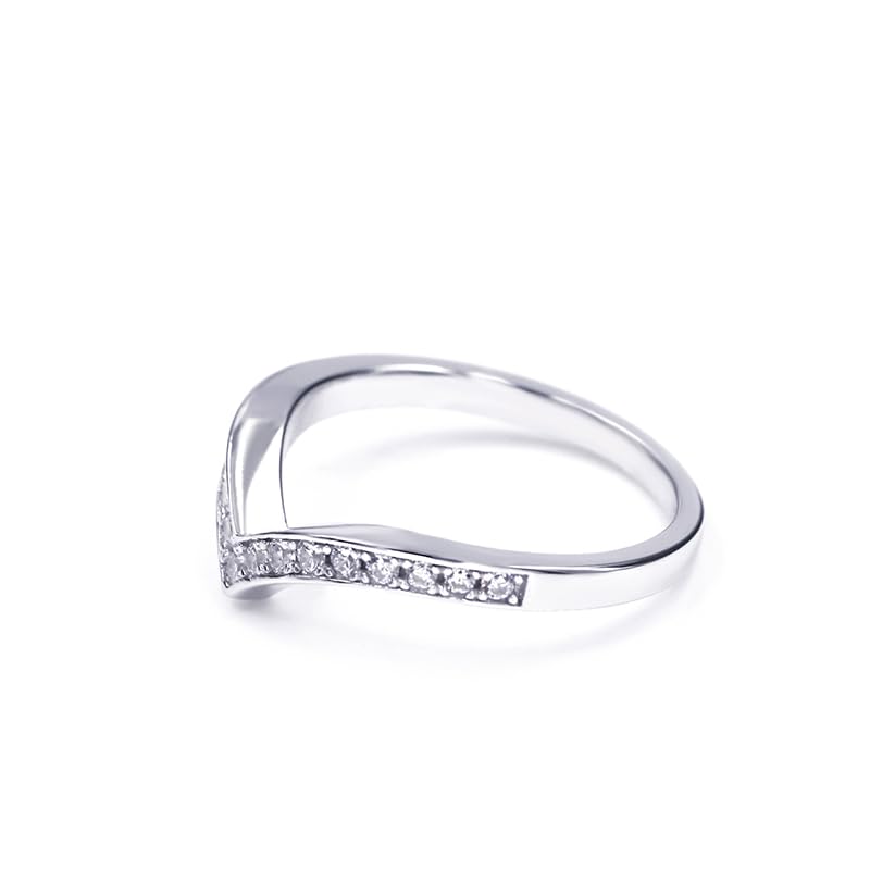 Warm Fortune Moissanite Engagement Ring for Women, Petite Twisted Vine Elegance, 0.5/1.0ct DE VVS, 18K White Gold Plated Anniversary & Promise Ring, Gift for Her, Size 6.5