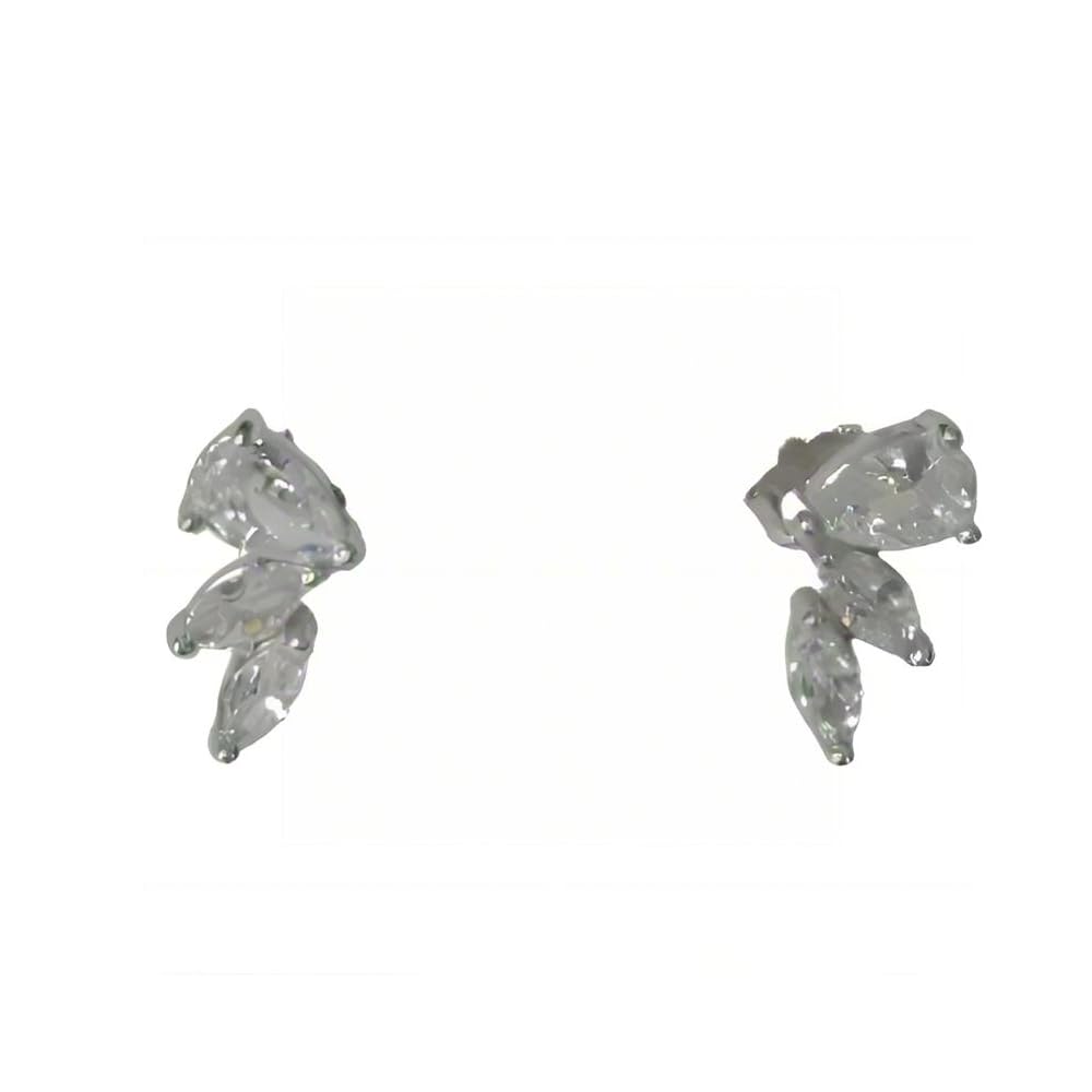 Warm Fortune Cubic Zirconia Stud Earrings for Women, 925 Sterling Silver with 18K White Gold Plated Hypoallergenic