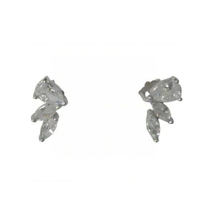 Warm Fortune Cubic Zirconia Stud Earrings for Women, 925 Sterling Silver with 18K White Gold Plated Hypoallergenic