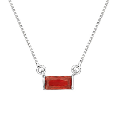 Warm Fortune Pink Rectangle Pendant Necklace for Women: 18K Gold Plated, Adjustable Chain (18"+2") with Sparkling CZ | Elegant & Versatile, an Ideal Layered Piece