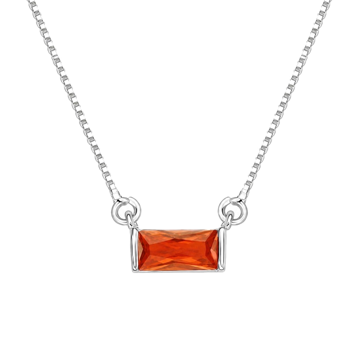 Warm Fortune Pink Rectangle Pendant Necklace for Women: 18K Gold Plated, Adjustable Chain (18"+2") with Sparkling CZ | Elegant & Versatile, an Ideal Layered Piece