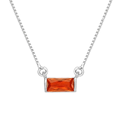 Warm Fortune Pink Rectangle Pendant Necklace for Women: 18K Gold Plated, Adjustable Chain (18"+2") with Sparkling CZ | Elegant & Versatile, an Ideal Layered Piece