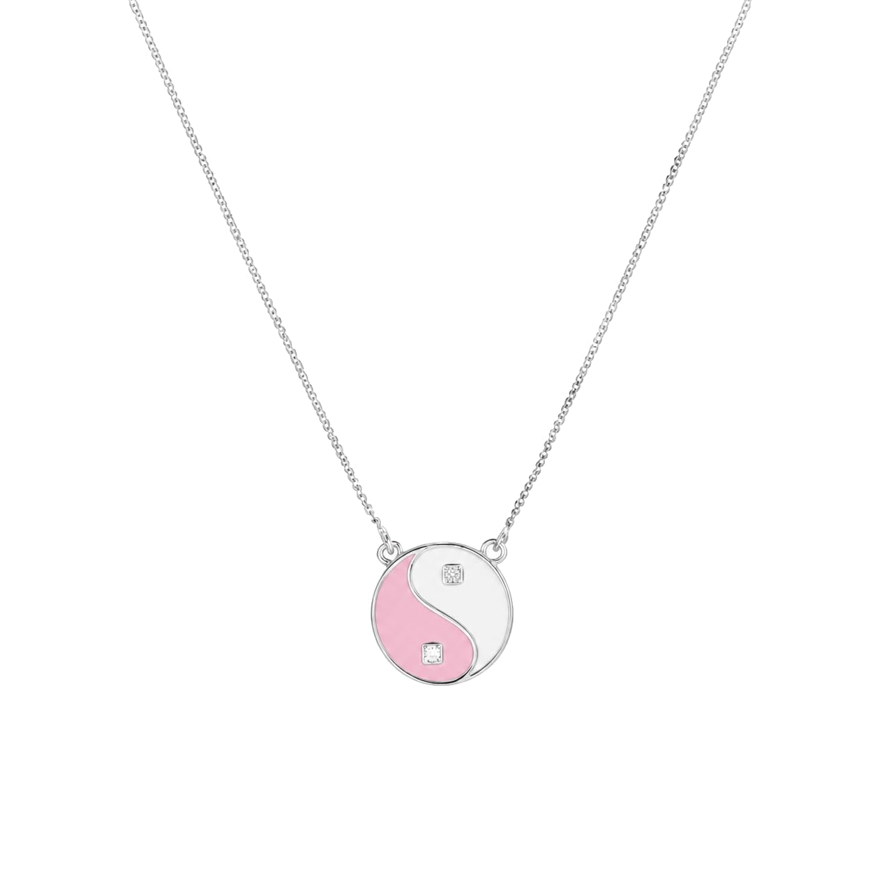 Warm Fortune Pink Yin Yang Pendant Necklace for Women: 18K Gold Plated, Adjustable Chain (18"+2") | Dainty, Chic & Everyday — Your Minimalist Accent