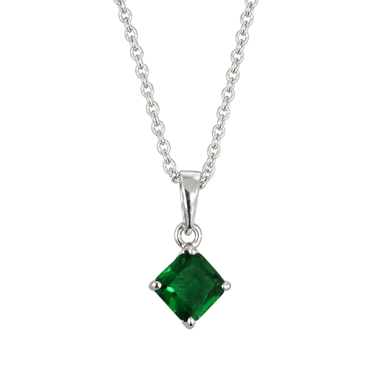 Warm Fortune Clear Princess-Cut Solitaire Pendant Necklace for Women: 18K Gold Plated, Adjustable Chain (16"+2") with Sparkling CZ | Dainty, Chic & Everyday — Your Minimalist Accent