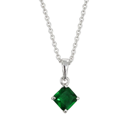Warm Fortune Clear Princess-Cut Solitaire Pendant Necklace for Women: 18K Gold Plated, Adjustable Chain (16"+2") with Sparkling CZ | Dainty, Chic & Everyday — Your Minimalist Accent
