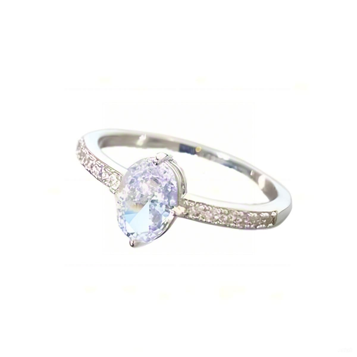 Warm Fortune Cubic Zirconia Engagement Ring for Women, 925 Sterling Silver with 18K White Gold Plated Anniversary Ring, Gift for Her Promise Ring