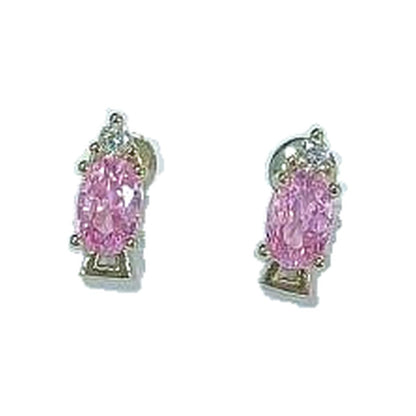 Warm Fortune 18K Gold Plated Oval Cubic Zirconia Stud Earrings for Women Hypoallergenic - Valentine's Day, Mother's Day, Birthday Gift for Her