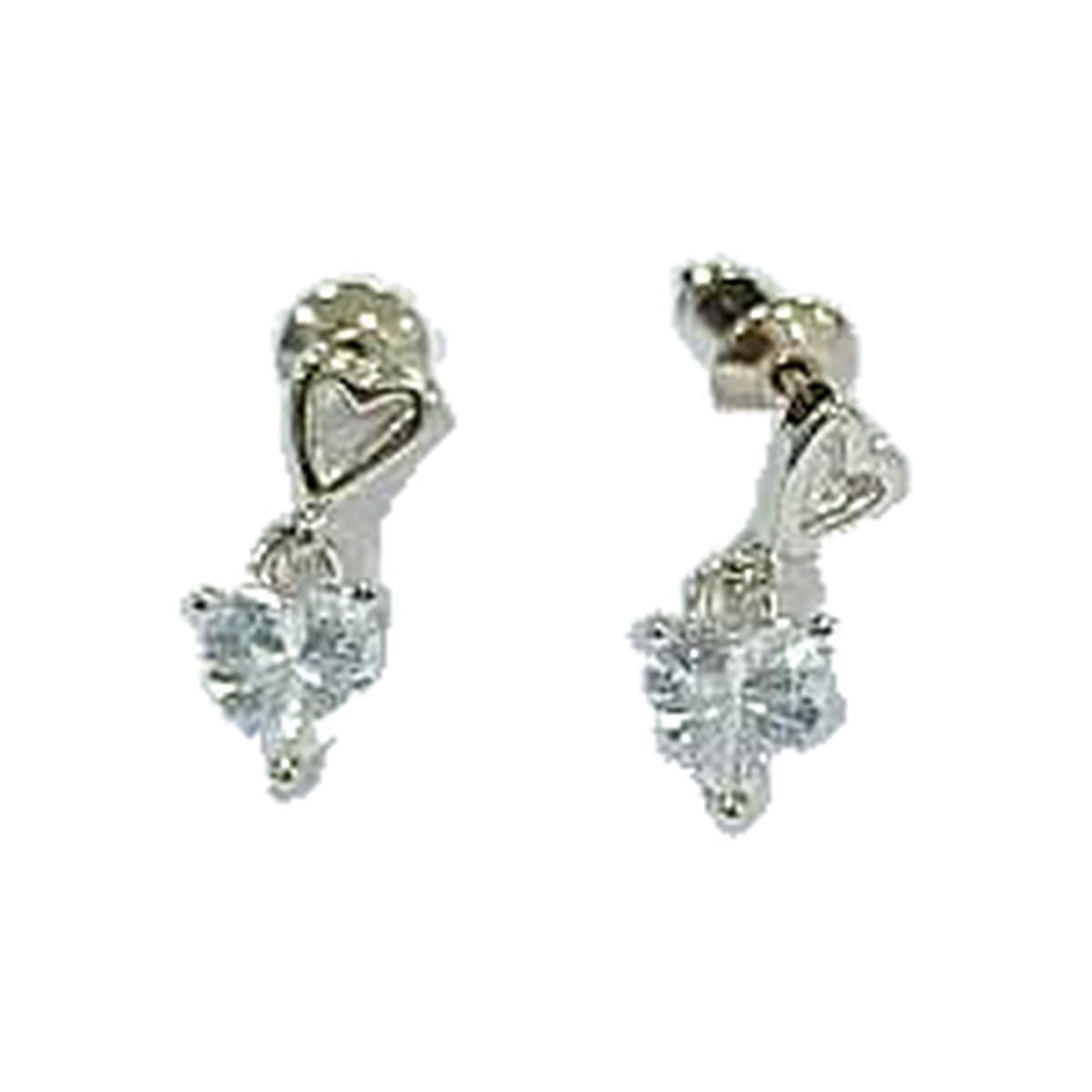 Warm Fortune 18K Gold Plated Heart Cubic Zirconia Drop Earrings for Women Hypoallergenic - Valentine's Day, Mother's Day, Birthday Gift for Her