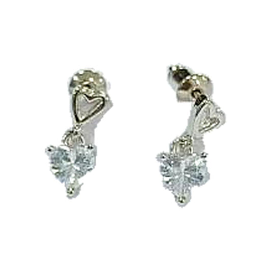 Warm Fortune 18K Gold Plated Heart Cubic Zirconia Drop Earrings for Women Hypoallergenic - Valentine's Day, Mother's Day, Birthday Gift for Her