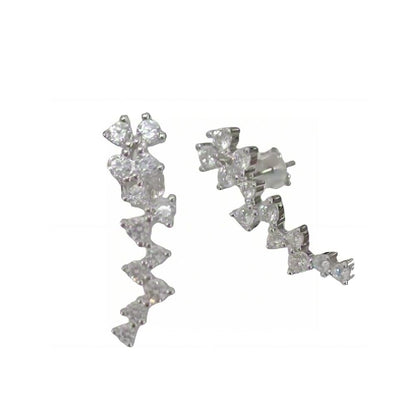 Warm Fortune Cubic Zirconia Drop  Earrings for Women, 925 Sterling Silver with 18K Gold Plated Hypoallergenic