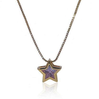 Warm Fortune Cubic Zirconia Pendant Necklace for Women,18K Gold Plated,16 inch + 2inch Chain