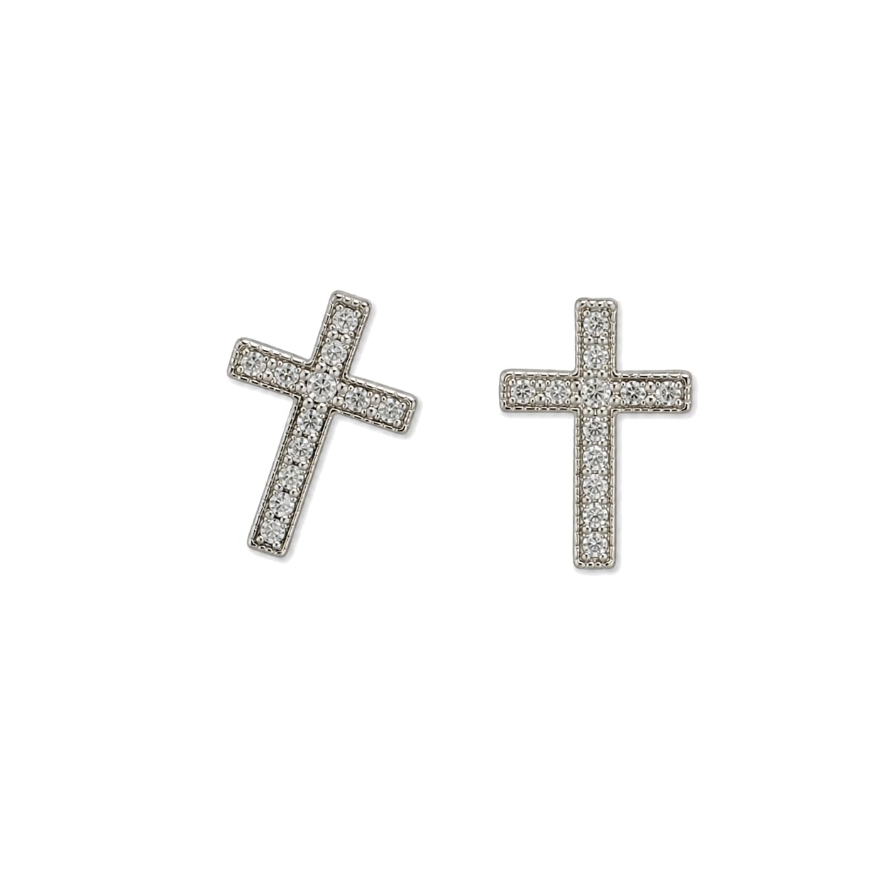 Warm Fortune 18K Gold Plated Cross Cubic Zirconia Stud Earrings for Women Hypoallergenic - Valentine's Day, Mother's Day, Birthday Gift for Her