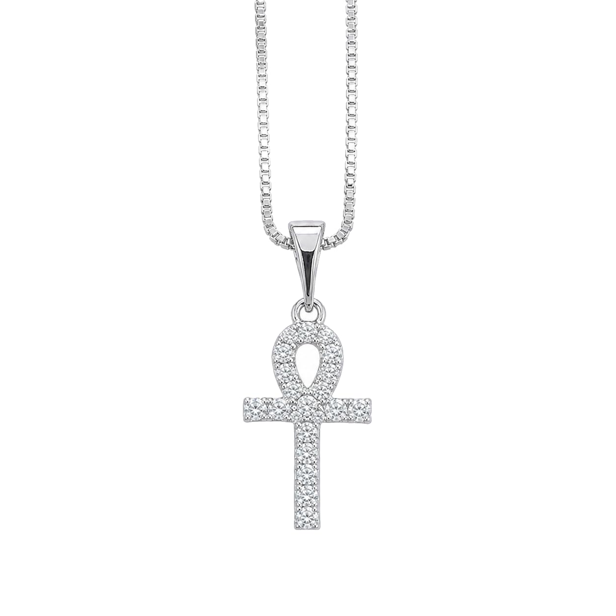 Warm Fortune Ankh Cross Pendant Necklace for Women: 18K Gold Plated, Adjustable Chain (18"+2") with Sparkling CZ | Elegant & Versatile, an Ideal Layered Piece
