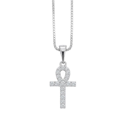 Warm Fortune Ankh Cross Pendant Necklace for Women: 18K Gold Plated, Adjustable Chain (18"+2") with Sparkling CZ | Elegant & Versatile, an Ideal Layered Piece