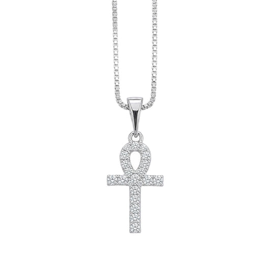 Warm Fortune Ankh Cross Pendant Necklace for Women: 18K Gold Plated, Adjustable Chain (18"+2") with Sparkling CZ | Elegant & Versatile, an Ideal Layered Piece