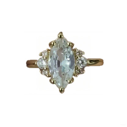 Warm Fortune Cubic Zirconia Engagement Ring for Women,Gold Plated Anniversary Ring,Gift for Her Promise Ring