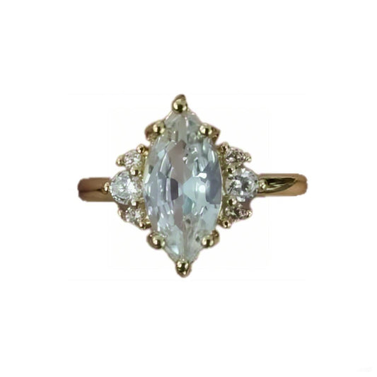 Warm Fortune Cubic Zirconia Engagement Ring for Women,Gold Plated Anniversary Ring,Gift for Her Promise Ring