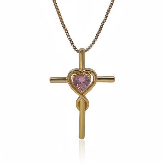 Warm Fortune Cubic Zirconia Pendant Necklace for Women,18K Gold Plated,18 inch + 2inch Chain