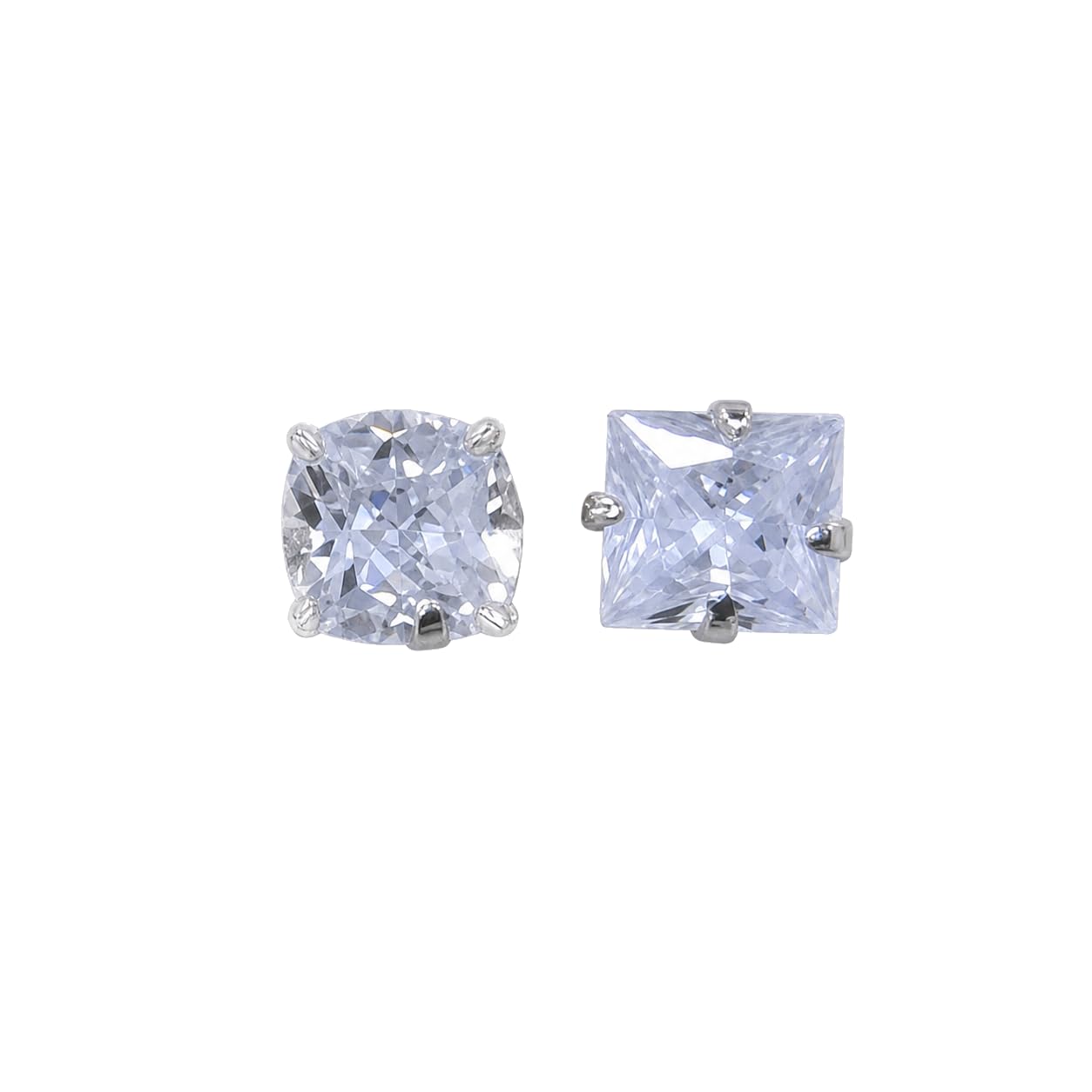 Warm Fortune 18K Gold Plated Cushion & Square Cubic Zirconia Stud Earrings for Women Hypoallergenic - Valentine's Day, Mother's Day, Birthday Gift for Her