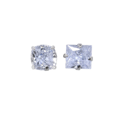 Warm Fortune 18K Gold Plated Cushion & Square Cubic Zirconia Stud Earrings for Women Hypoallergenic - Valentine's Day, Mother's Day, Birthday Gift for Her