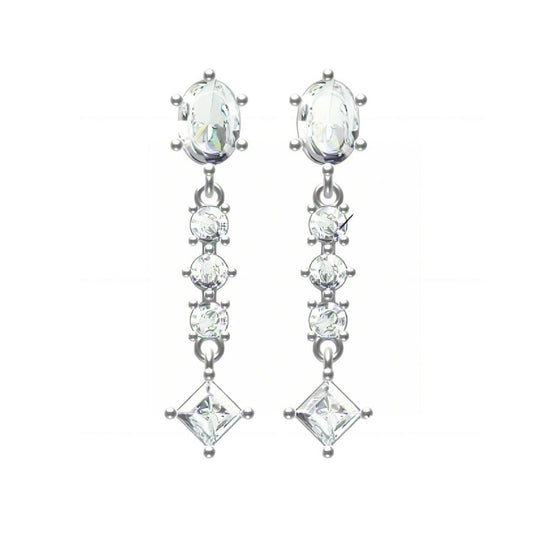 Warm Fortune Cubic Zirconia Drop  Earrings for Women, 925 Sterling Silver with 18K Gold Plated Hypoallergenic