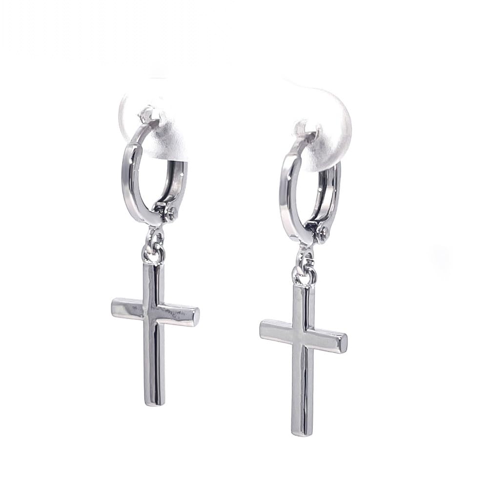 Warm Fortune 18K Gold Plated Cross Cubic Zirconia Drop Earrings for Women Hypoallergenic - Valentine's Day, Mother's Day, Birthday Gift for Her