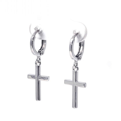 Warm Fortune 18K Gold Plated Cross Cubic Zirconia Drop Earrings for Women Hypoallergenic - Valentine's Day, Mother's Day, Birthday Gift for Her