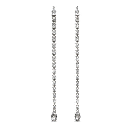 Warm Fortune 18K Gold Plated Long Linear Cubic Zirconia Drop Earrings for Women Hypoallergenic - Valentine's Day, Mother's Day, Birthday Gift for Her