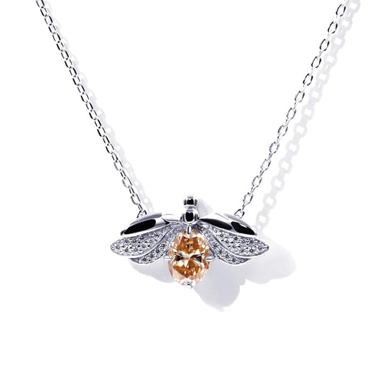 Warm Fortune Moissanite Pendant Necklace for Women, 0.5/1.0 ct DE VVS, 18K White Gold Plated Sterling Silver, 16 inch + 2inch Chain