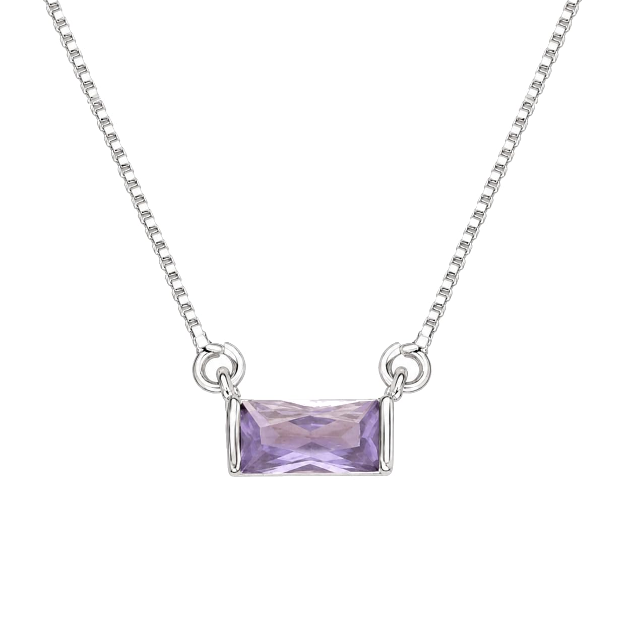 Warm Fortune Purple Rectangle Pendant Necklace for Women: 18K Gold Plated, Adjustable Chain (18") with Sparkling CZ | Elegant & Versatile, an Ideal Layered Piece