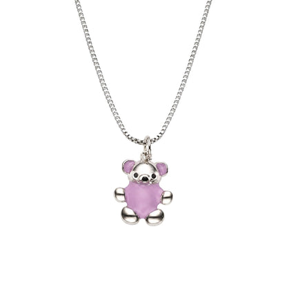 Warm Fortune Purple Koala Bear Pendant Necklace for Women: 18K Gold Plated, Adjustable Chain (18"+2") with Sparkling CZ | Adorably Cute, a Romantic Accent for Her