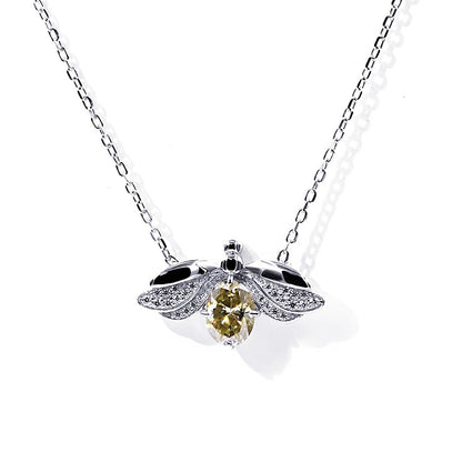 Warm Fortune Moissanite Pendant Necklace for Women, 0.5/1.0 ct DE VVS, 18K White Gold Plated Sterling Silver, 16 inch + 2inch Chain