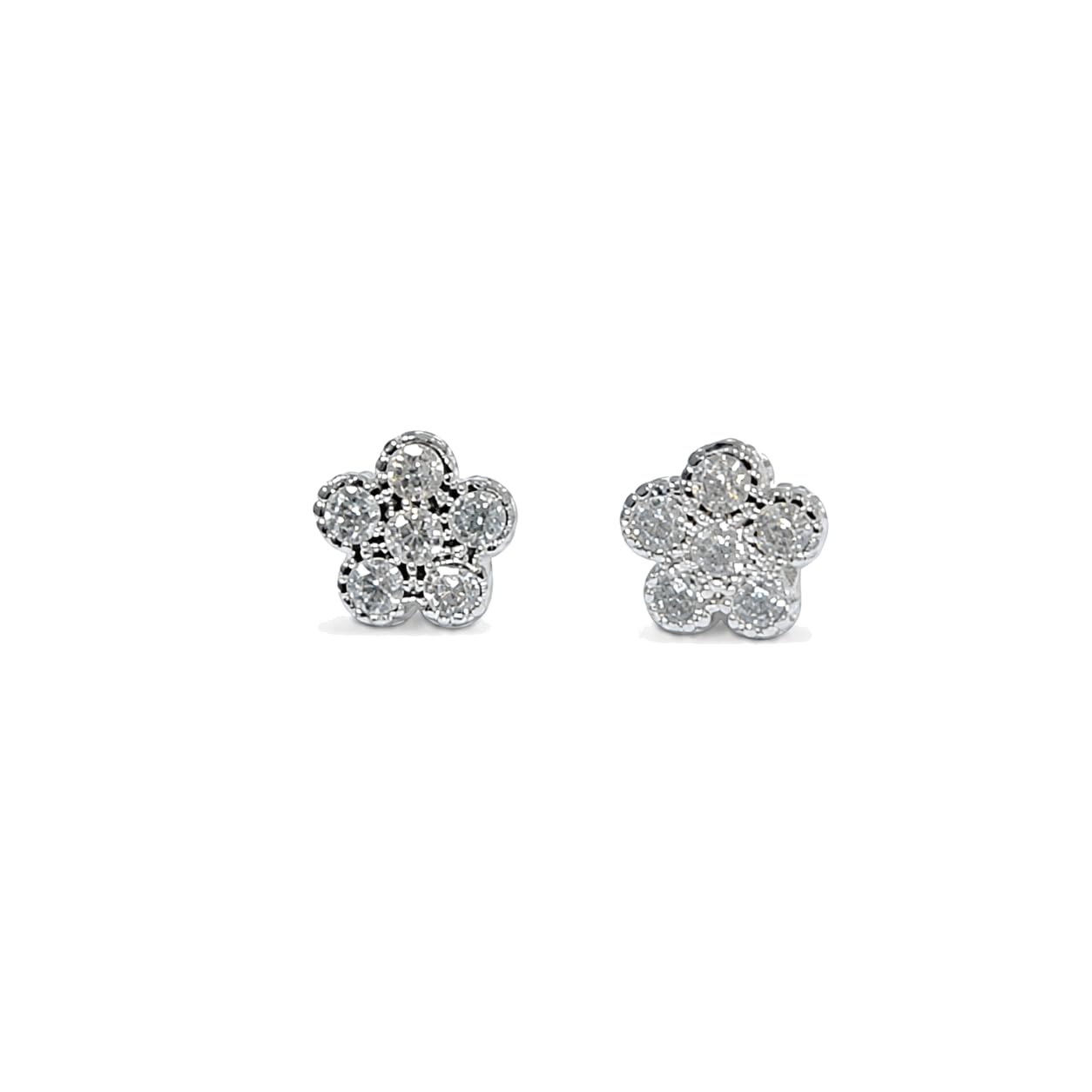 Warm Fortune 18K Gold Plated Flower Cubic Zirconia Stud Earrings for Women Hypoallergenic - Valentine's Day, Mother's Day, Birthday Gift for Her