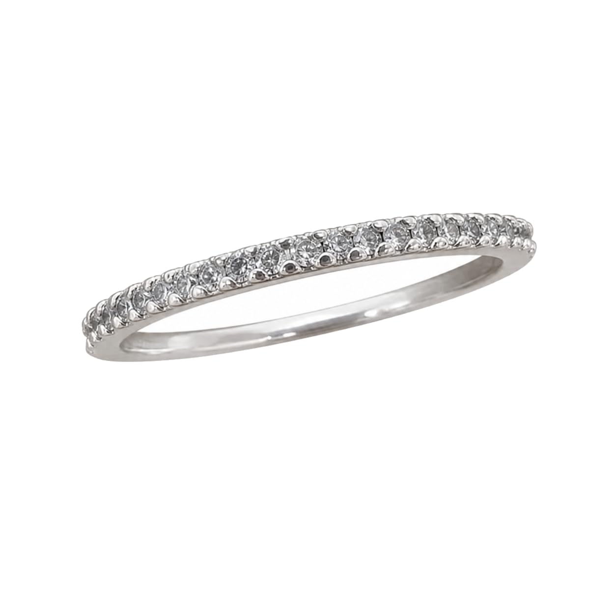 Warm Fortune Round Pave Eternity Ring for Her - 18K Gold Plated Cubic Zirconia, Anniversary & Valentine's Day Gift, Timeless Promise & Wedding Jewelry, Size 7-8