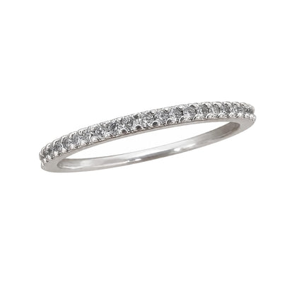 Warm Fortune Round Pave Eternity Ring for Her - 18K Gold Plated Cubic Zirconia, Anniversary & Valentine's Day Gift, Timeless Promise & Wedding Jewelry, Size 7-8